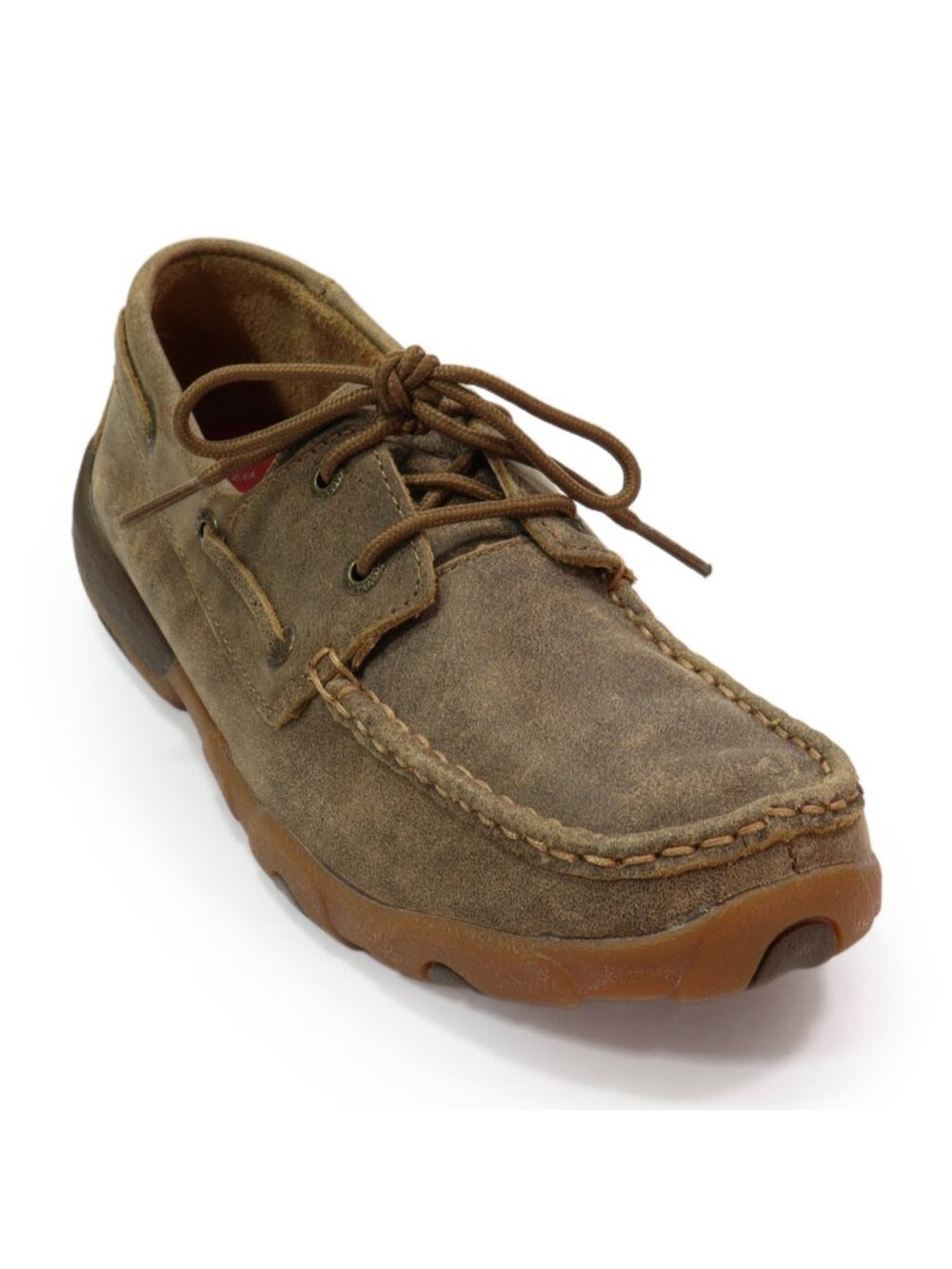Twisted X Women's Casual Boat Shoe Driving Moc Brown Bomber Leather Loafer 7.5 M
